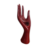 Hand wears red jewelry, ring, soliflore, vintage French, 50s