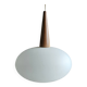 Scandinavian style pendant light in teak and opaline Louis Kalf