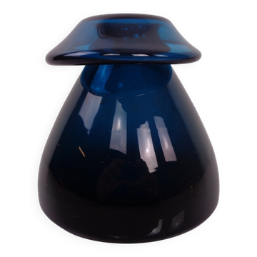 Hand-Blown Blue Glass Vase, Italy, 1960s