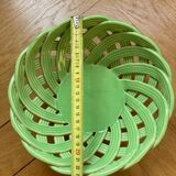 Green woven ceramic basket