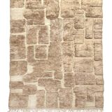 Berber rug M'rirt, iced brown with engraved patterns, 3.03x2.05m