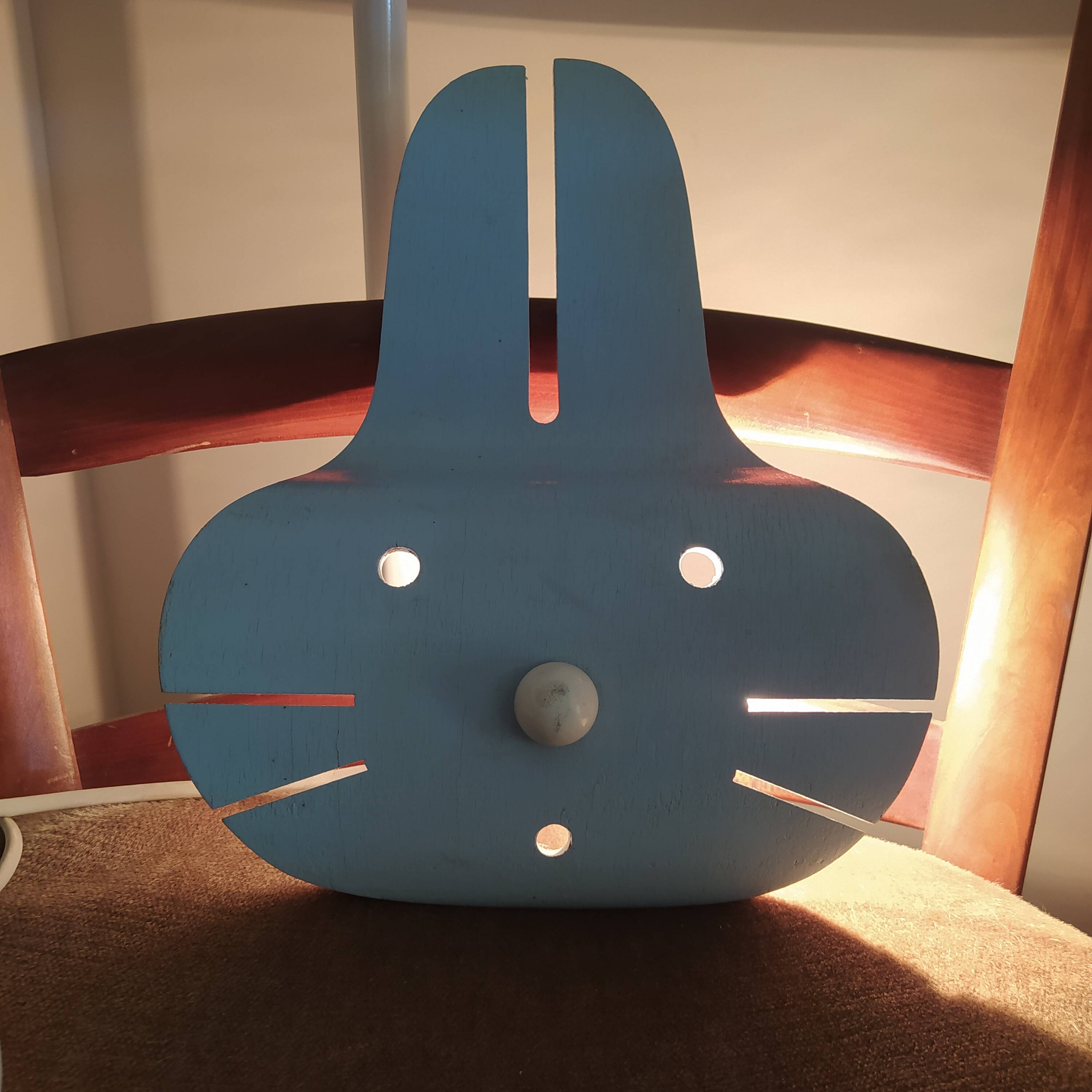 Bogo Rabbit blue wooden wall light 1980
