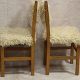 pair of fur chairs for chalet