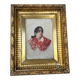 Old Table XIX Portrait of a Woman in Traditional Costume - Signed Célest