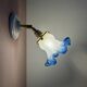 Vintage frosted glass tulip wall light
