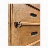 Armoire de notaire en chêne brut massif, 1920