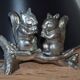 Silver-plated squirrel salt and pepper shakers