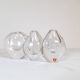 Midcentury Set of 3 Vases and Plate in Clear Crystal Glass Orrefors Sweden 1950
