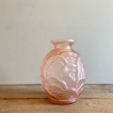 Pink satin glass "ripples" vase