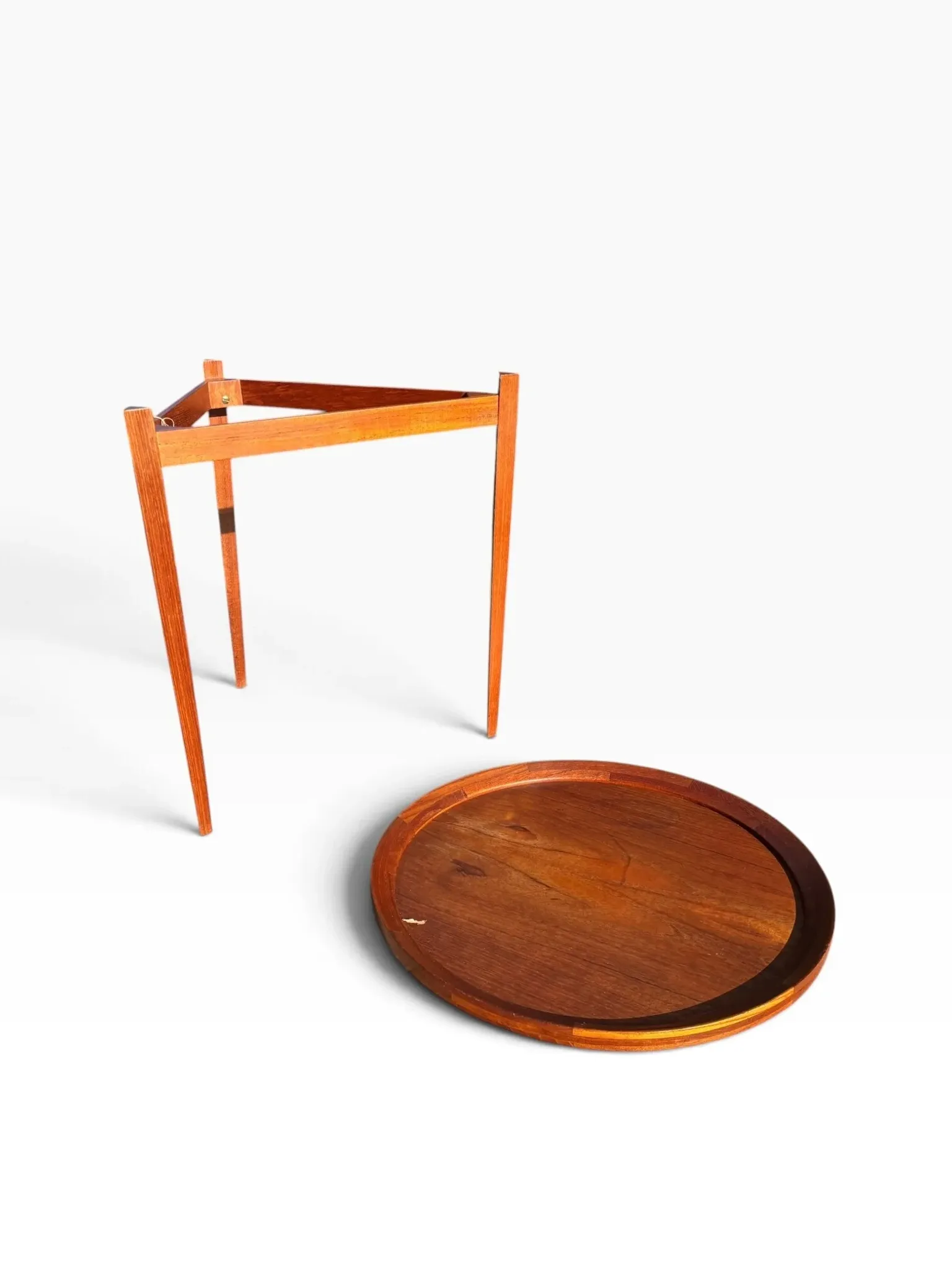 Danish side table with portable top