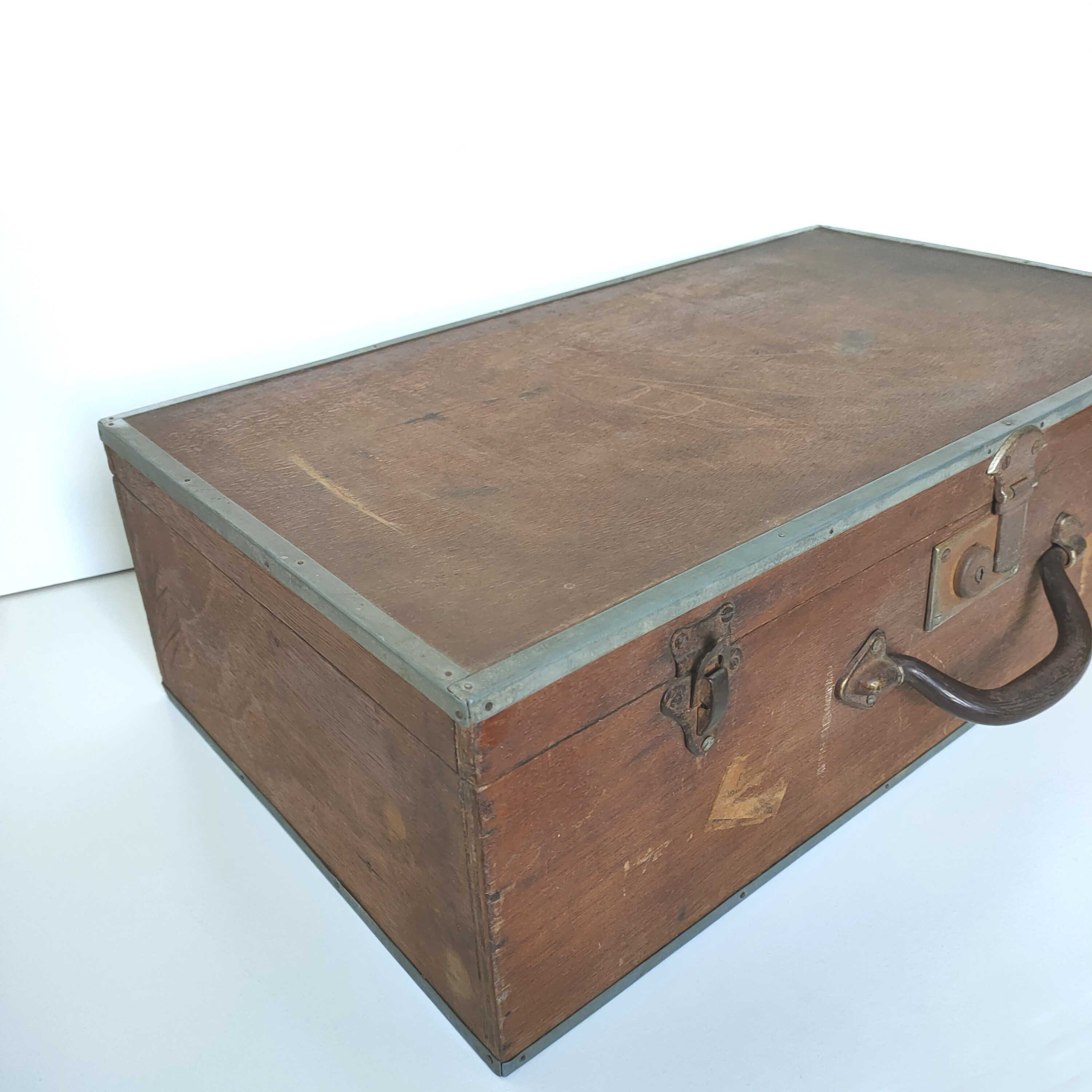 Old wooden suitcase