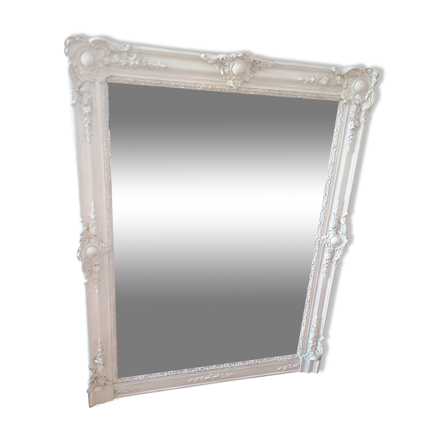 Fireplace mirror painted white 102x130cm