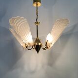 Italian murano glass chandelier hollywood regency design , 1970’s