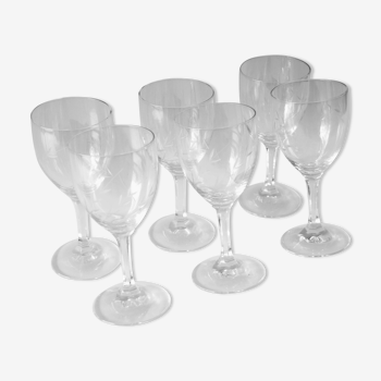 Lot de 6 verres ciselés