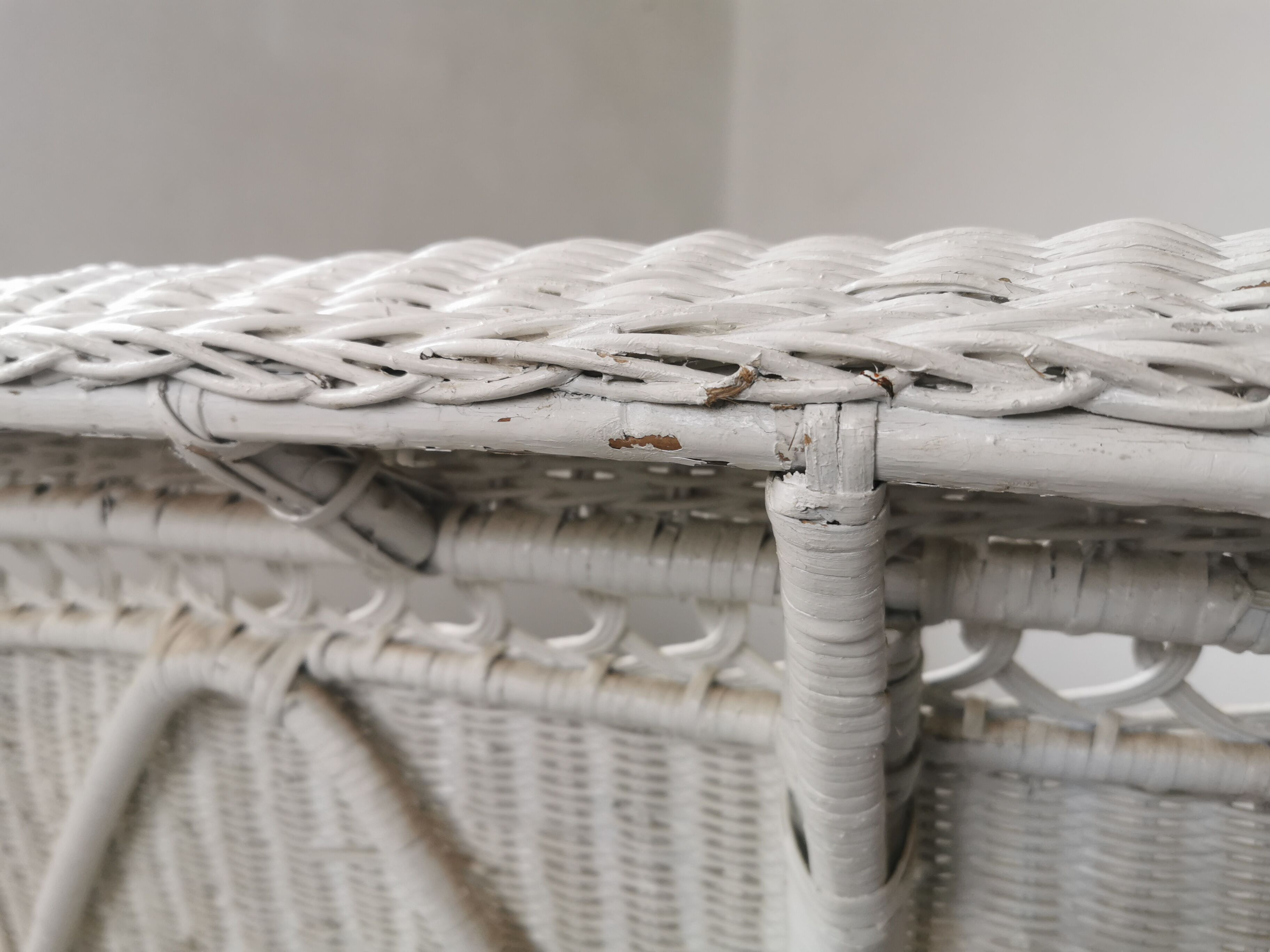 Banquette en rotin blanc