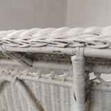 White rattan bench