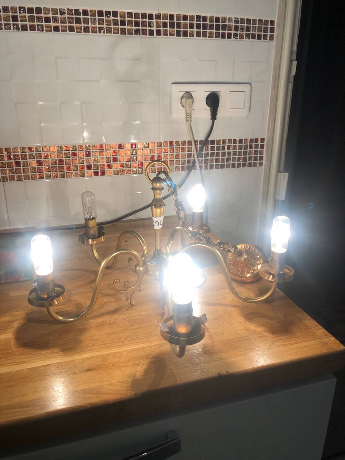 Lustre laiton vintage et ses apiques