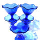 Set of 5 blue vintage ice cream cups