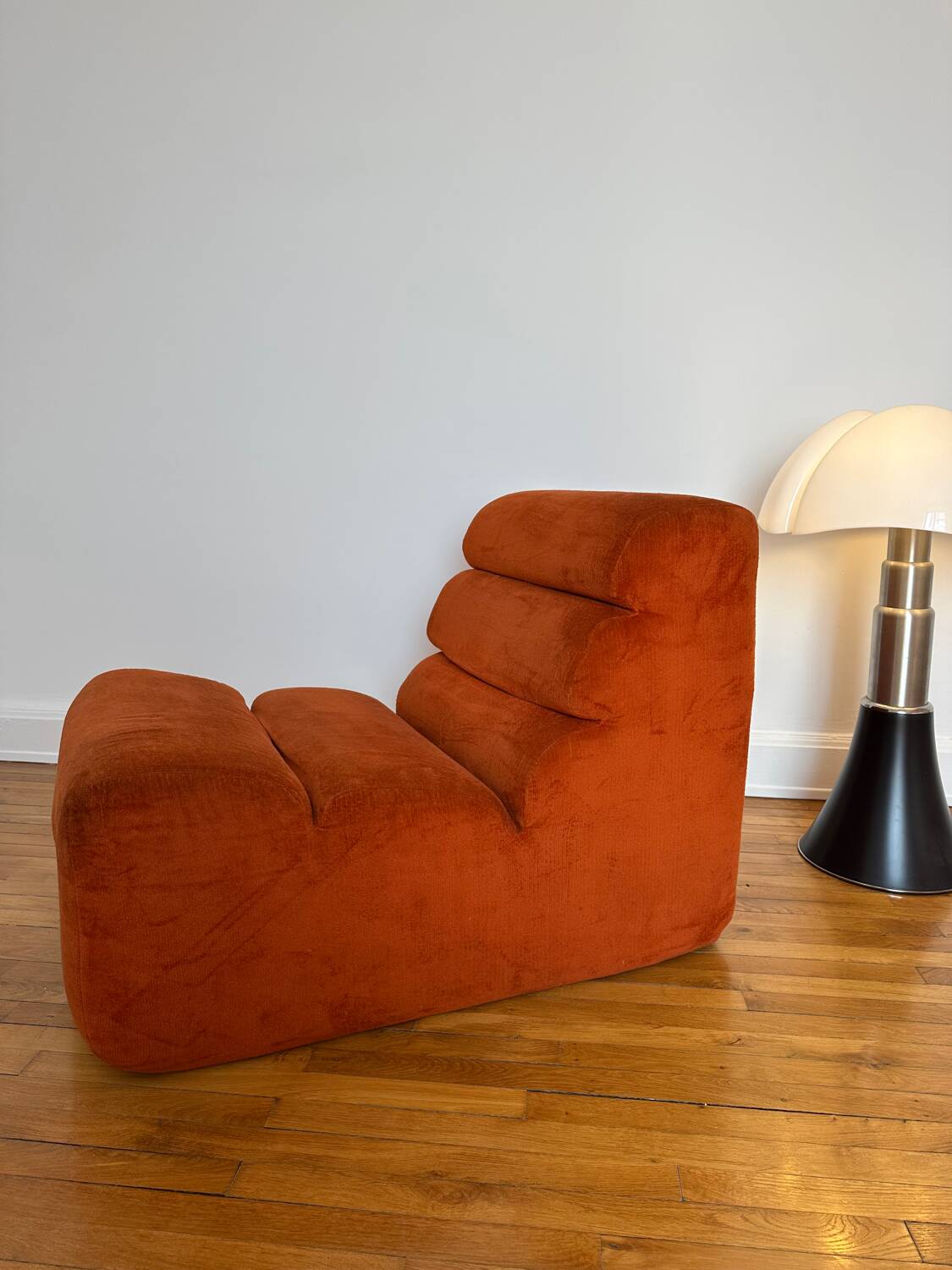 Chauffeuse / Fauteuil orange - Vintage - Design