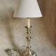 Candle holder in silver bronze, Louis XVI style, mounted in lamp