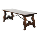 Antique 18th-century Spanish dining table with a wrought iron base