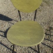 2 vintage chairs, metal and skaï