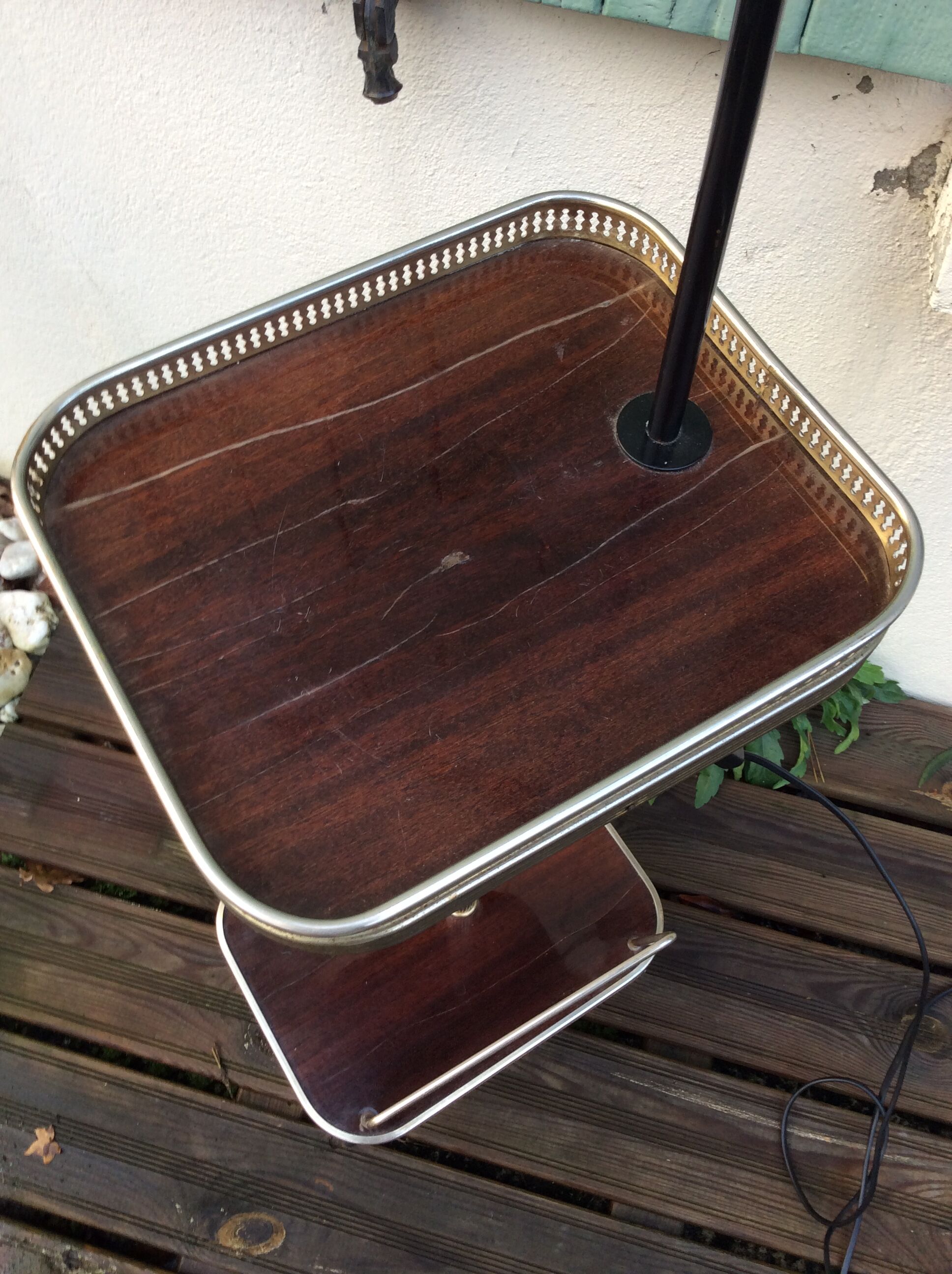 Lampadaire avec tablette vintage