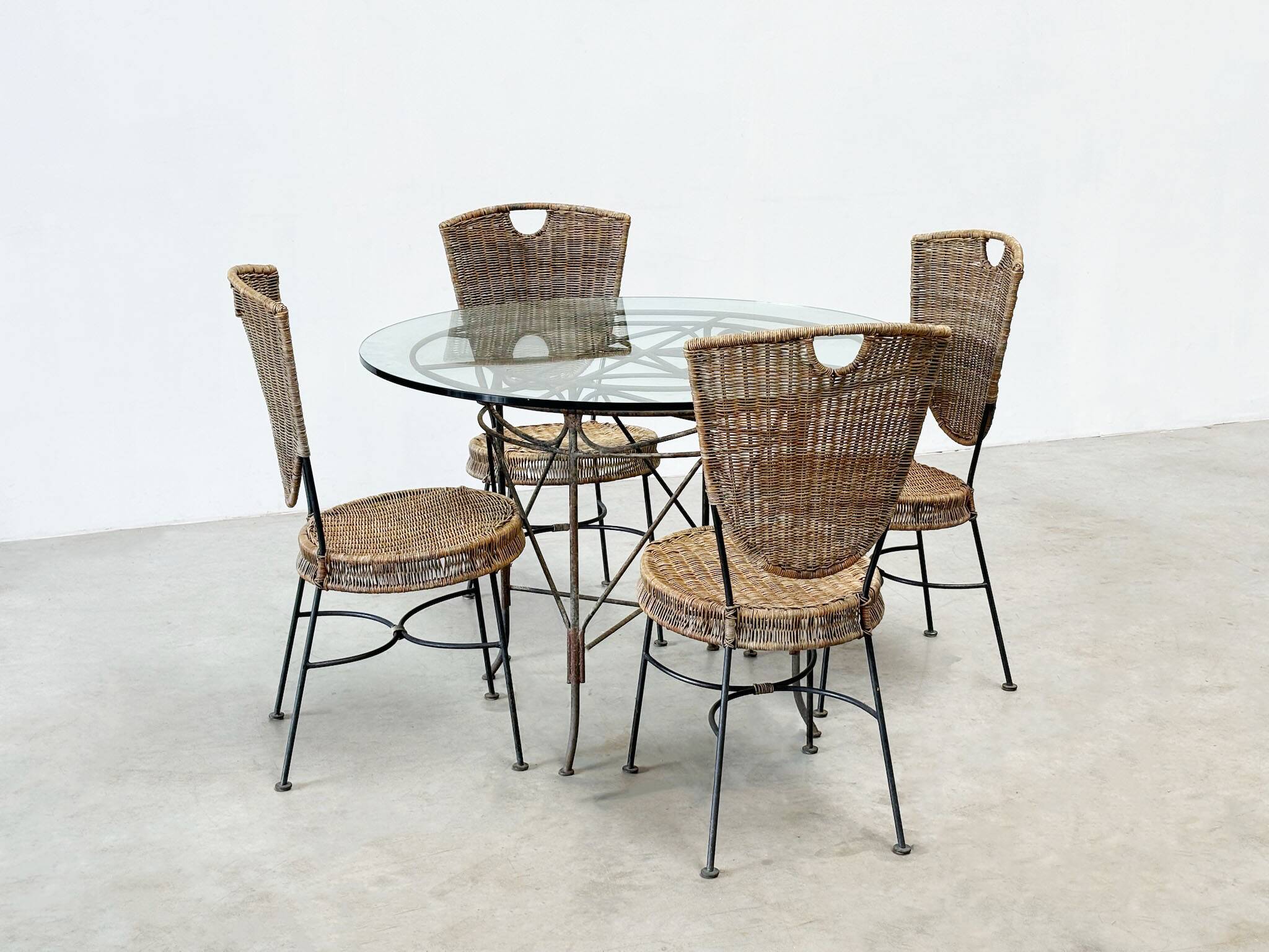 1970's French cast iron outdoor dining table