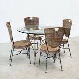 1970's French cast iron outdoor dining table