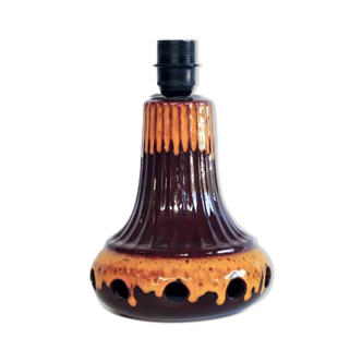 Vintage table lamp in brown-orange earthenware from Denmark