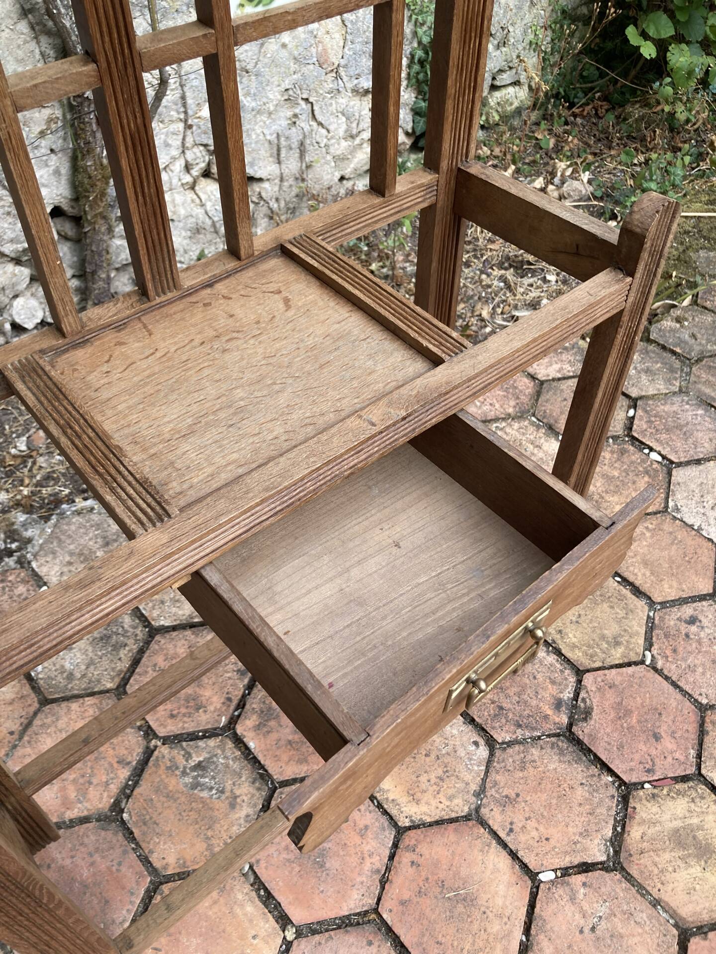 Old wooden entrance coat rack