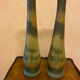 Pair of frosted glass vases, lake scene