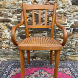 Children's bistro chair in wood and caning