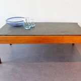 Vintage coffee table with stone tray