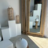 Rattan foot mirror with braces H:2m