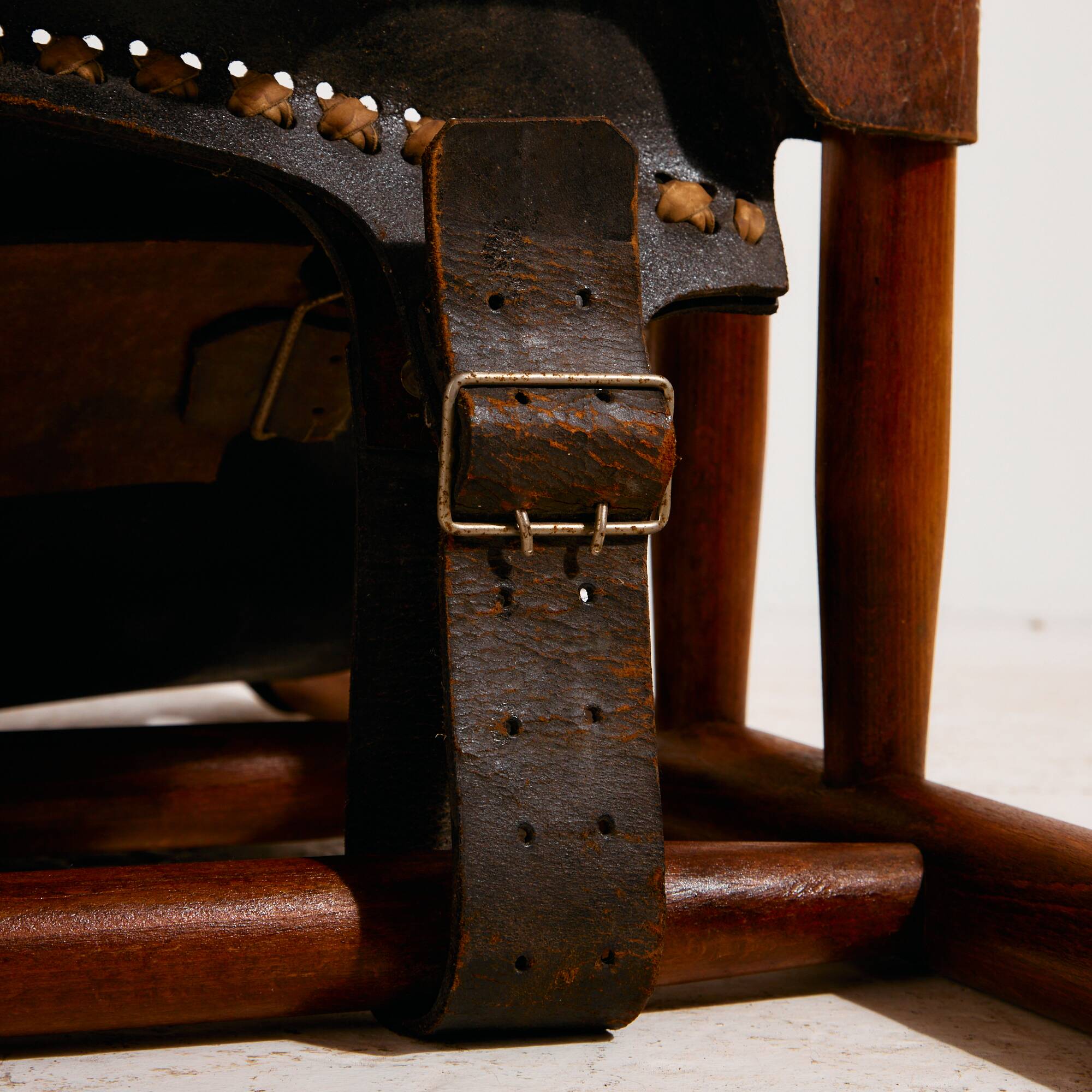 Hungarian calf leather lounge chair