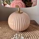 Vintage table lamp in powder pink ceramic – floral lampshade made