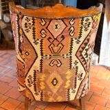 Pair of Roche Bobois armchairs — limited edition in oriental kilim