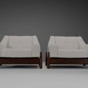 Pair of rosewood lounge chairs by Móveis Cimo, Brazil 1950s