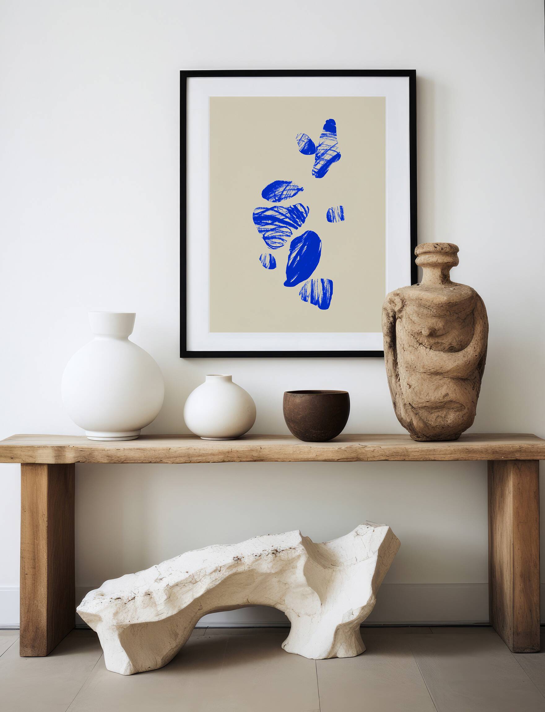 Abstract blue giclee print, 50x70cm