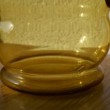 Amber yellow blown glass pitcher