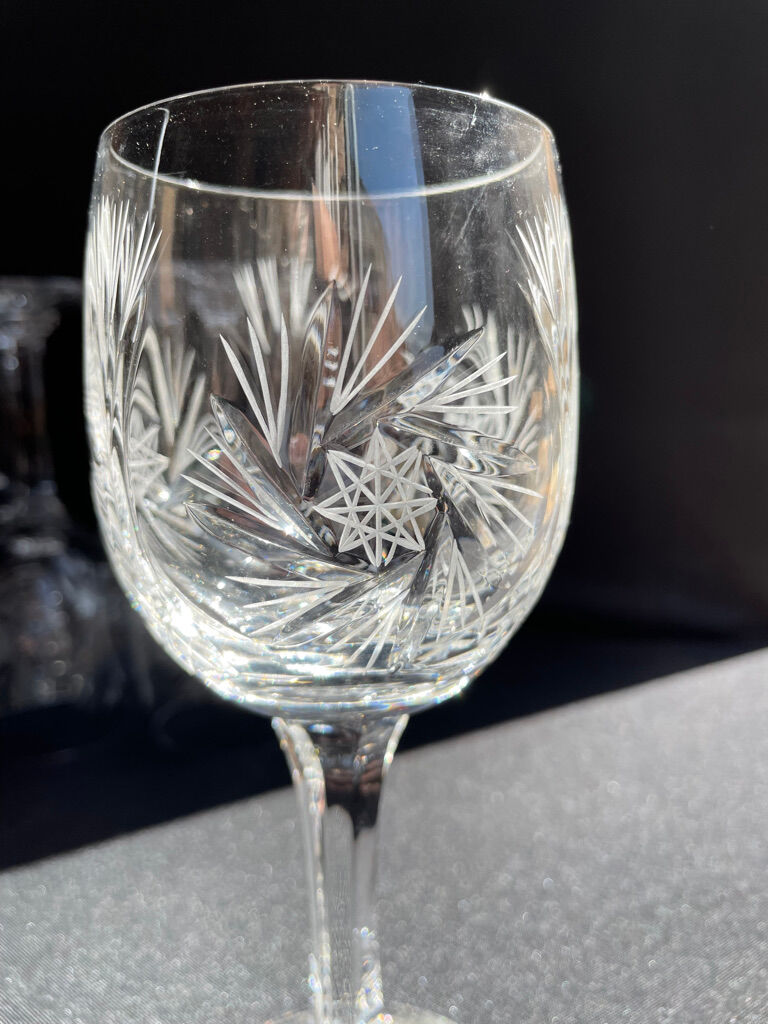 Cristal de Bohème - Verres à eau ou à vin (6) - Moderne milieu de siècle - Cristal taillé main