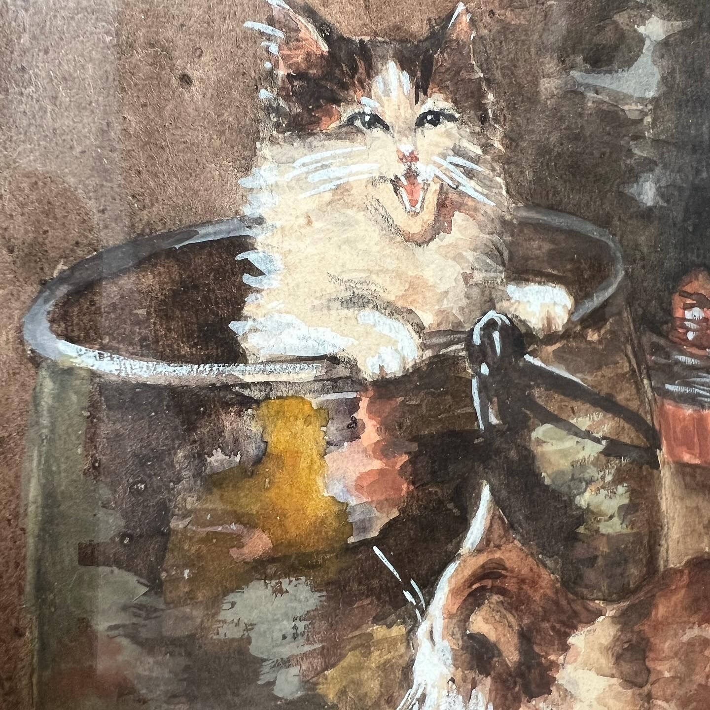 Watercolor to the two cats