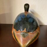Ceramic duck sculpture signed jean marc bullot