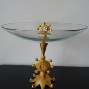 Sculptural cup bronze and glass Fondica stone casenove