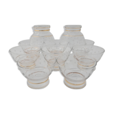 Lot de 10 coupes en verre