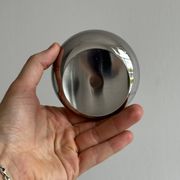 6 matte stainless steel footed bowls