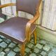 Art Deco bridge armchairs in leather from the 1950s.