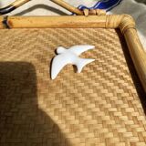 Vintage bamboo and rattan tray