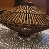 UFO rattan pendant light from the 60s